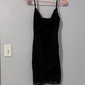 Forever 21 Black Lace Cowl Neck Dress